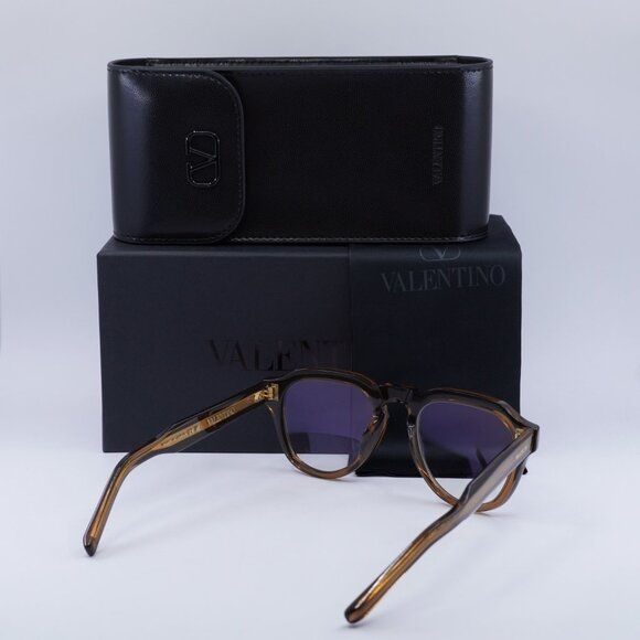 Valentino V-TALE II VLX-139C Eyeglasses Transparent Brown 52mm Aviator Frame - Picture 11 of 11